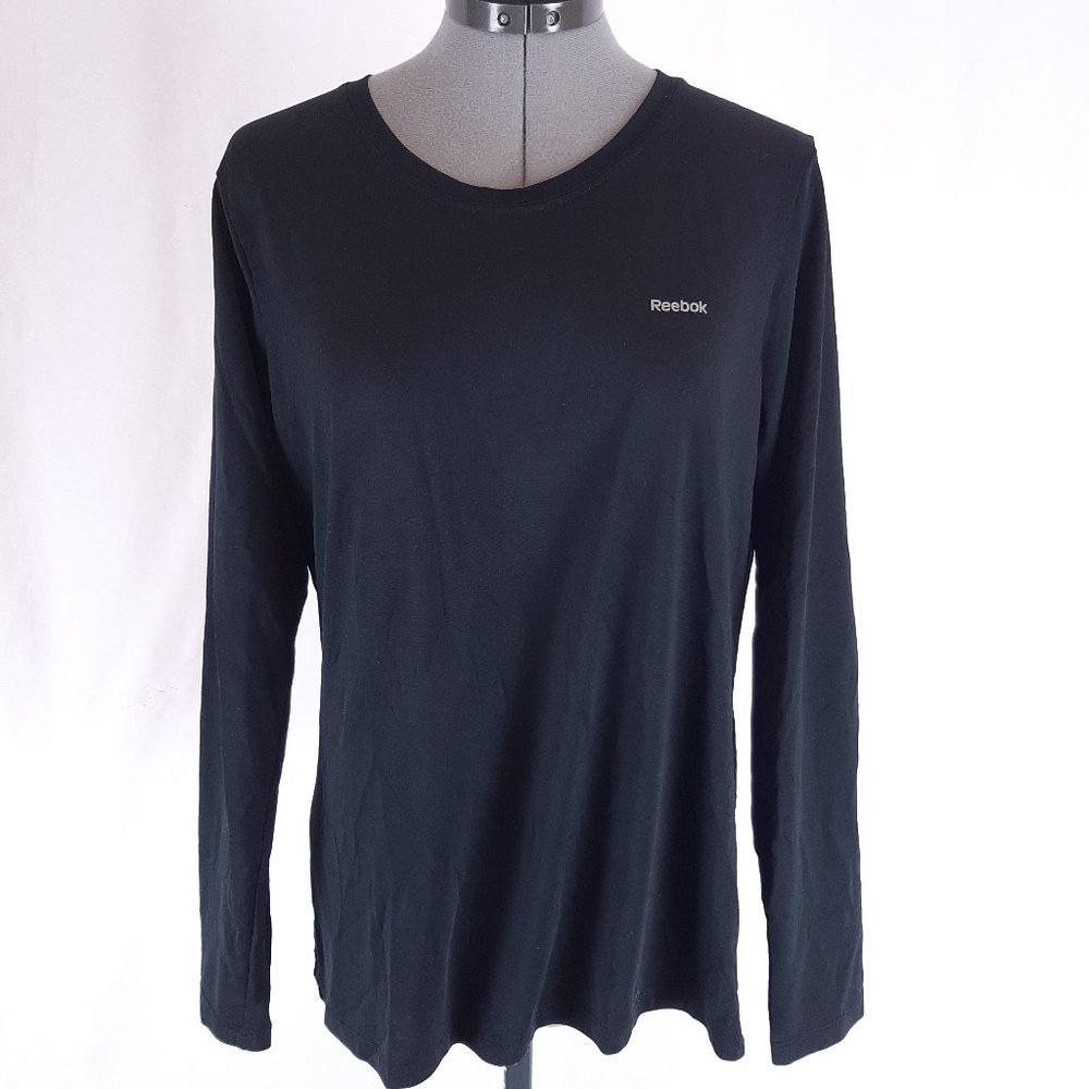 Reebok Black Long Sleeve Shirt Henley Thermal   Me